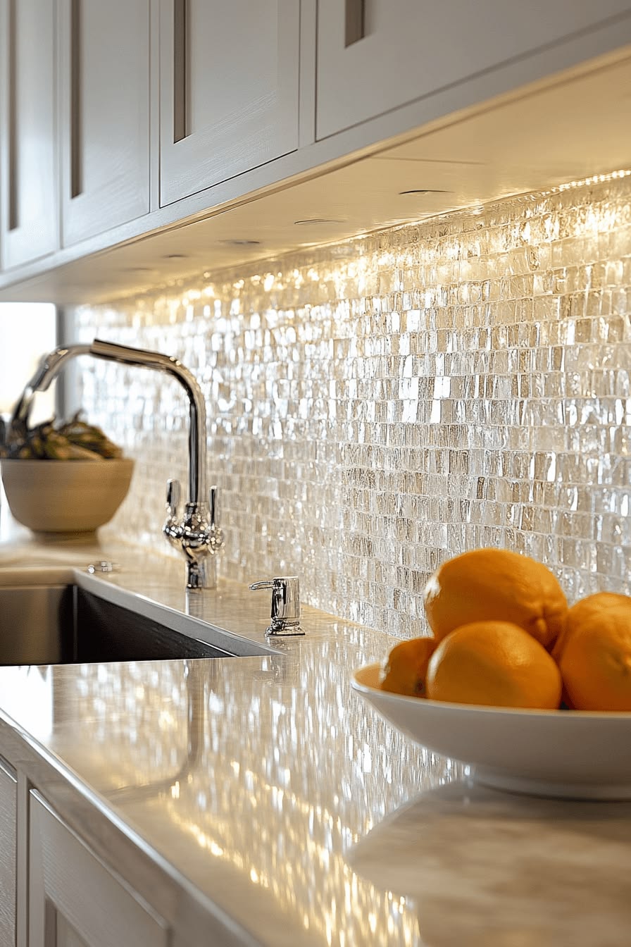 Phối gạch mosaic với gạch men bóng