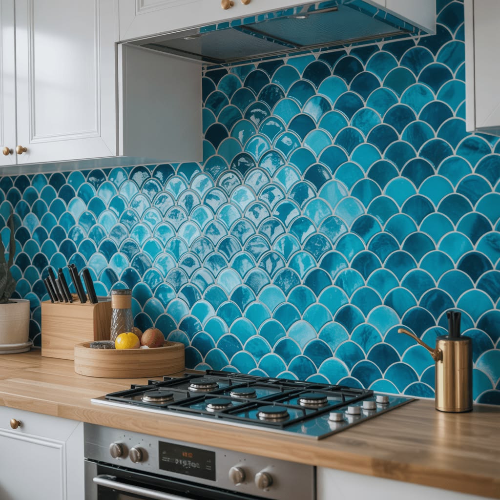 Gạch mosaic ốp bếp