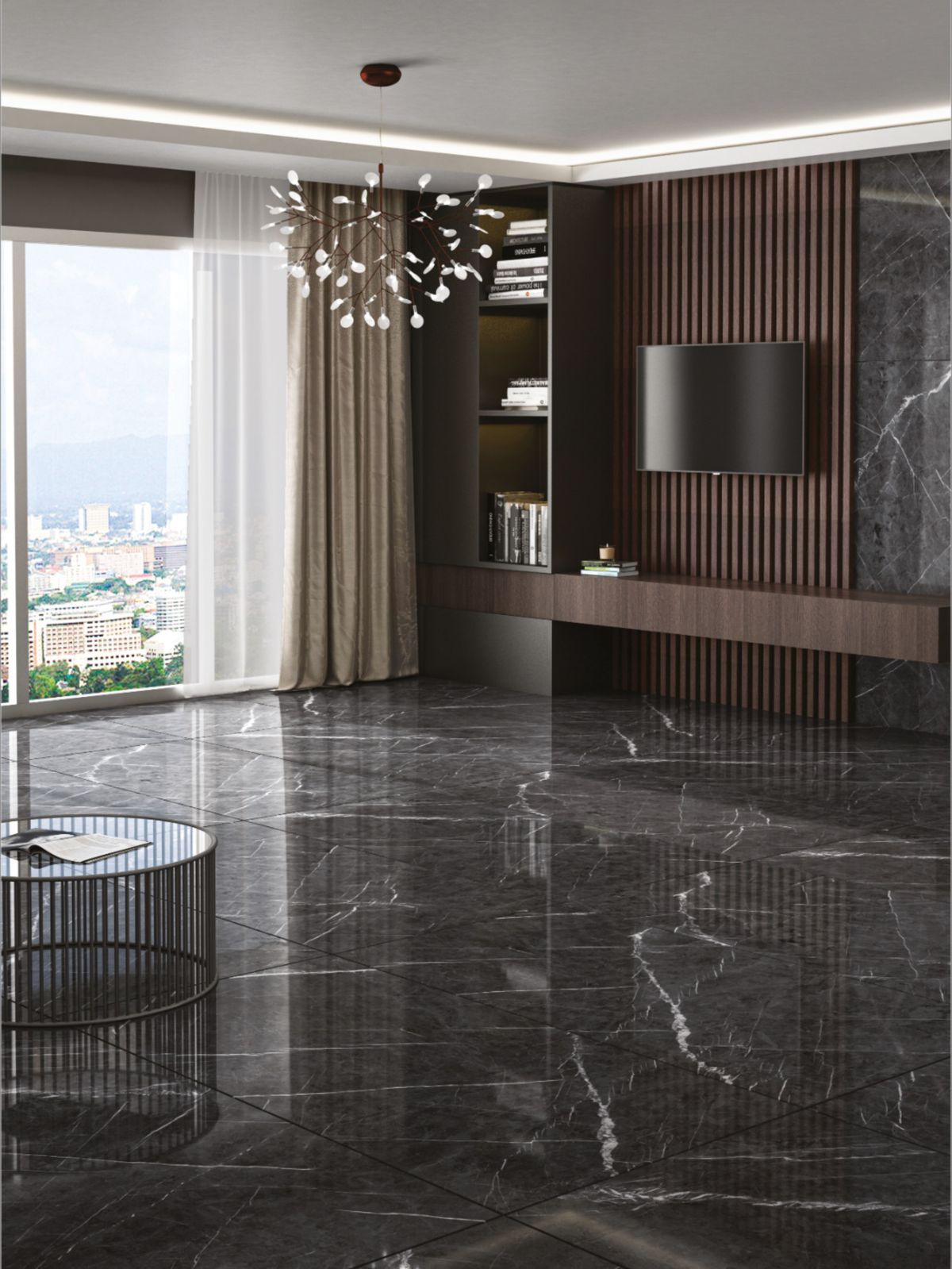 Gạch 120x240 vân đá mây xám đậm