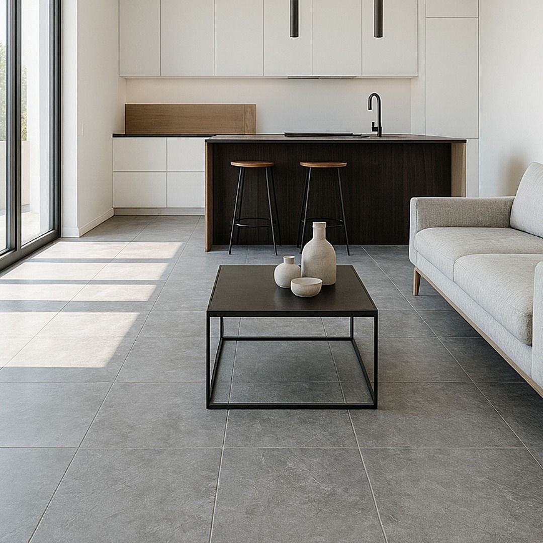 Gạch 80x80 màu xám tro vân đá