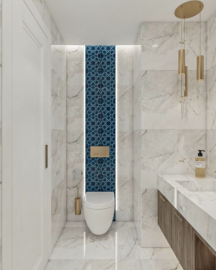 Gạch vân đá marble ốp toilet